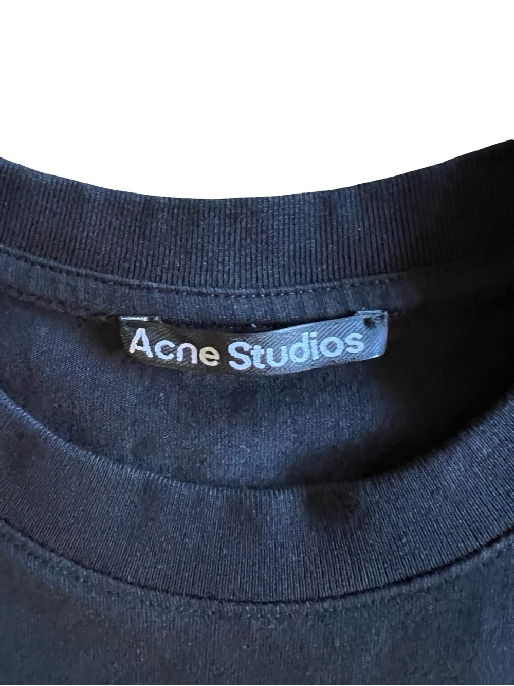 ACNE STUDIOS Stockholm $190 Iridescent Metallic Face Logo Designer XL Shirt Luxe - Picture 3 of 9